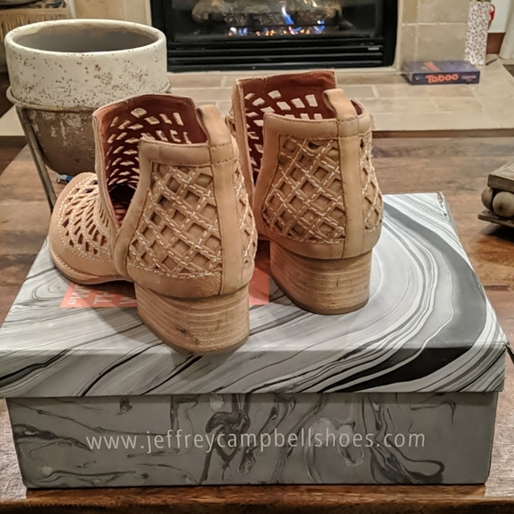 Lattice-work suede Jeffrey Campbell booties - Picture 3 of 5